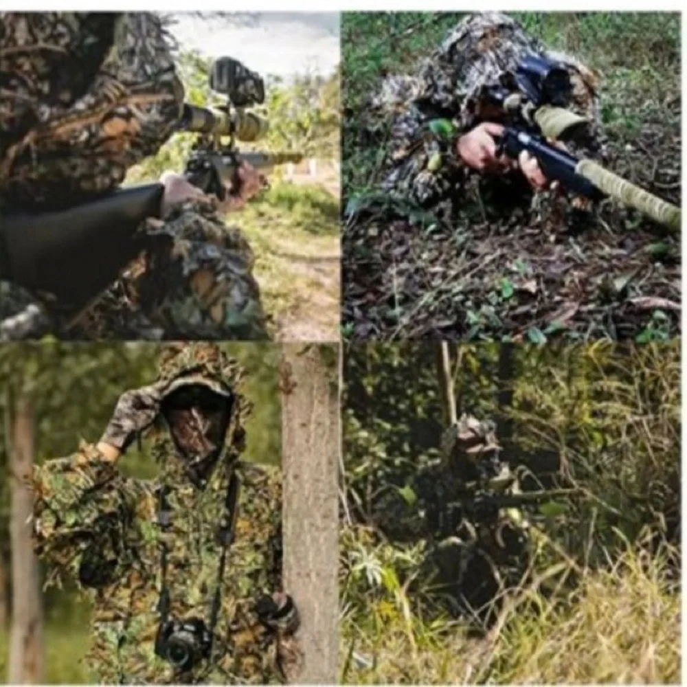 Ghillie Vintage 3D-Leaf Netted Camo Hooded Jacket by Mirage Wear Perfect